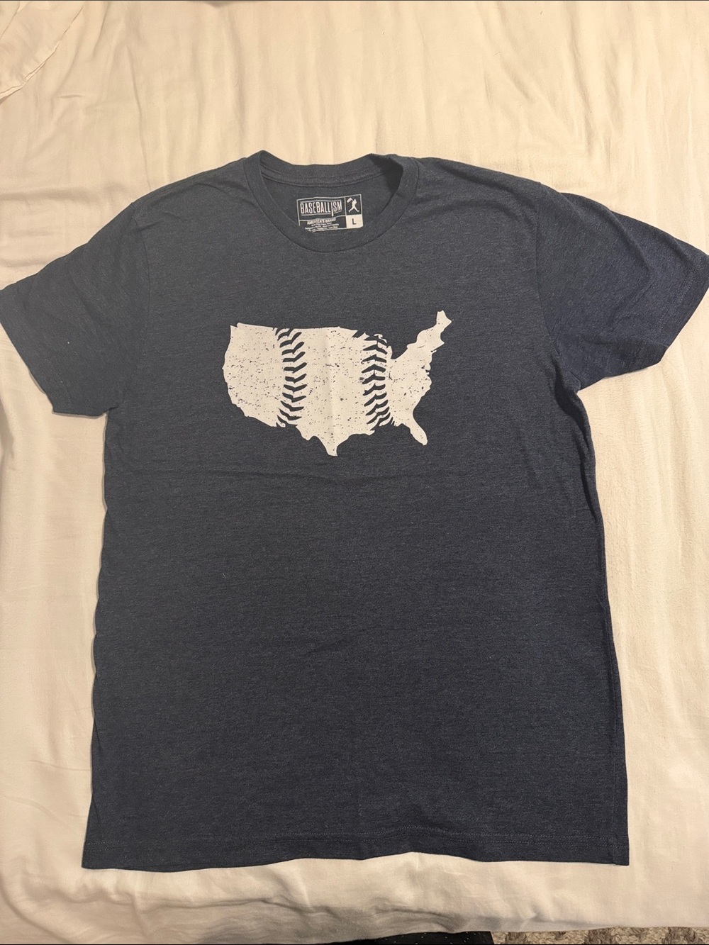 Baseballism Men's Navy Short-Sleeve Graphic Tee - USA Baseball Map